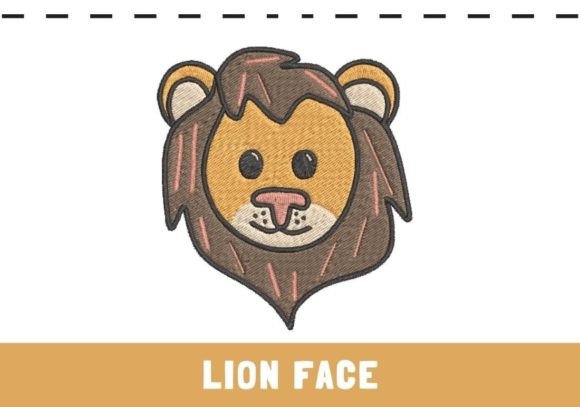Baby Lion Face Embroidery Design