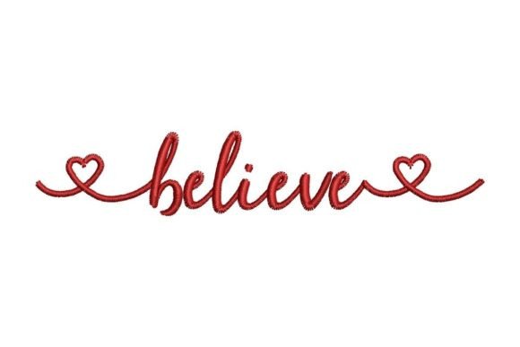 Believe with Hearts Embroidery Design