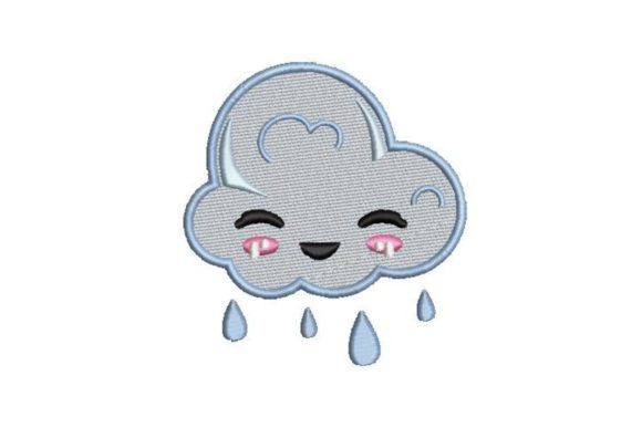 Cloud Kawaii: Adorable Embroidery Design