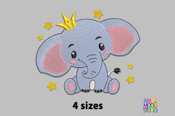 Cute Elephant Boy Embroidery