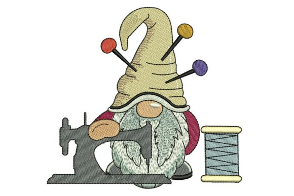 Sewing Gnome Embroidery Design